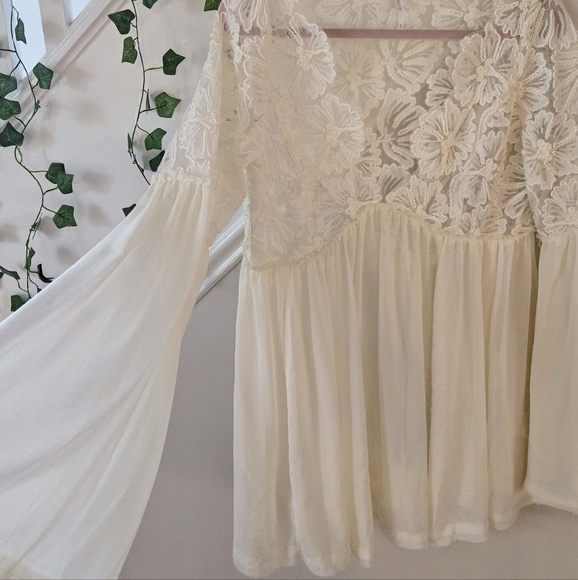 🐩NWOT Free People Boho Lace Blouse - Picture 5 of 5